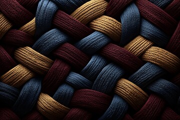 Colorful Textured Weave of Yarn in Rich Tones and Patterns