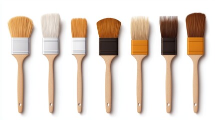 High-Quality Paintbrush Set Featuring Detailed Bristles for Art Projects