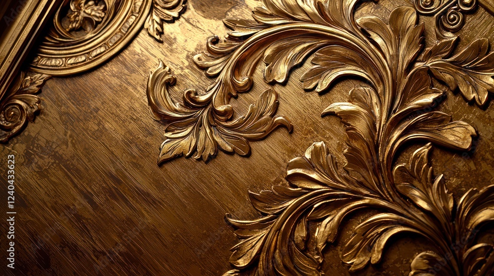 Poster an elegant frame with decorative patterns in gold, ideal for showcasing artwork or certificates.