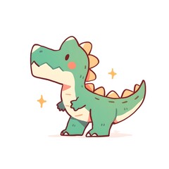 Fototapeta premium Cute children's dinosaur character illustration, 