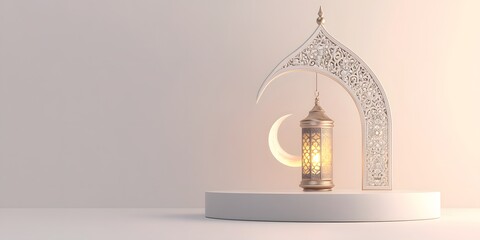 Eid al fitr and eid al adha 3d illustration with copy space idul fitri and idul adha