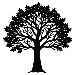 Tree silhouette illustration on white background