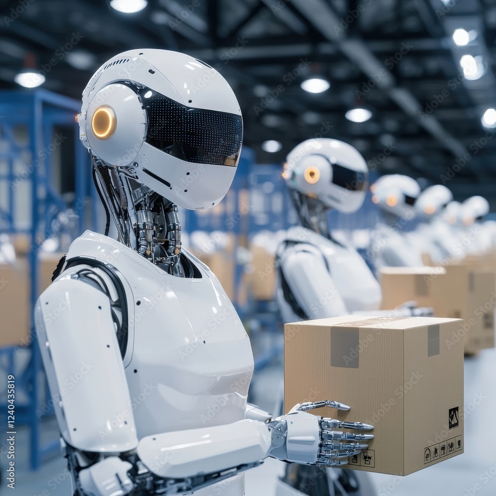 Aufkleber seamless collaboration between robots and humans in logistics.