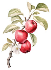 PNG Apple branch with flower Apple drawing apples fruit.