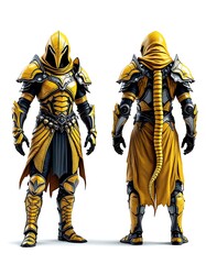 Yellow Gold Fantasy Armor 3d Model Render