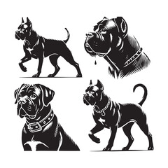 Cane Corso Dog Silhouette - Vector of Cane Corso Dog - Illustration of Cane Corso dog.