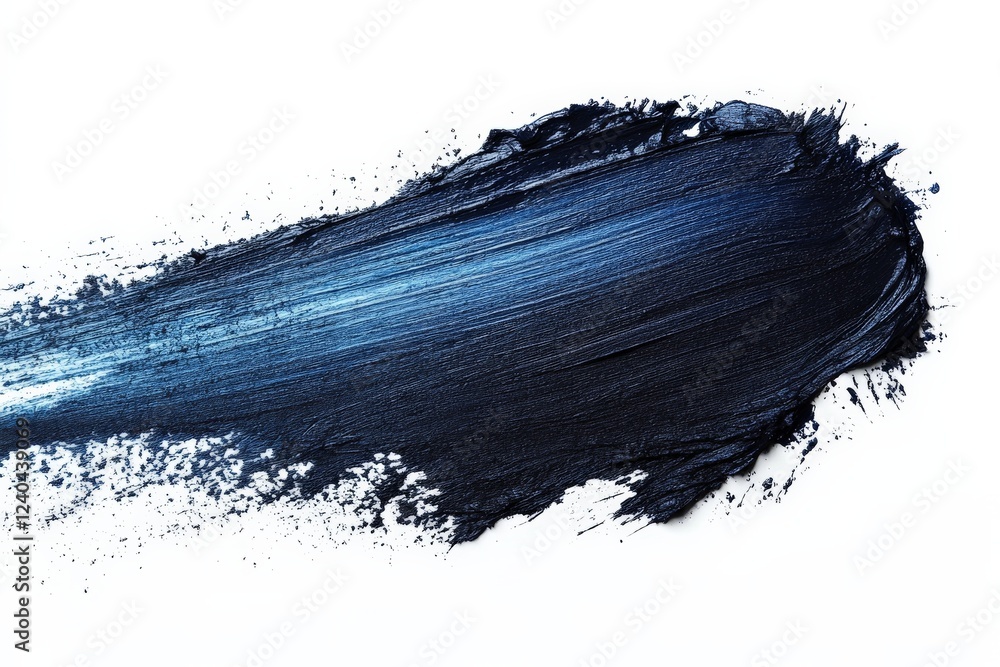 Fototapete bold blue paint stroke creates an artistic effect on a white canvas emphasizing movement and texture