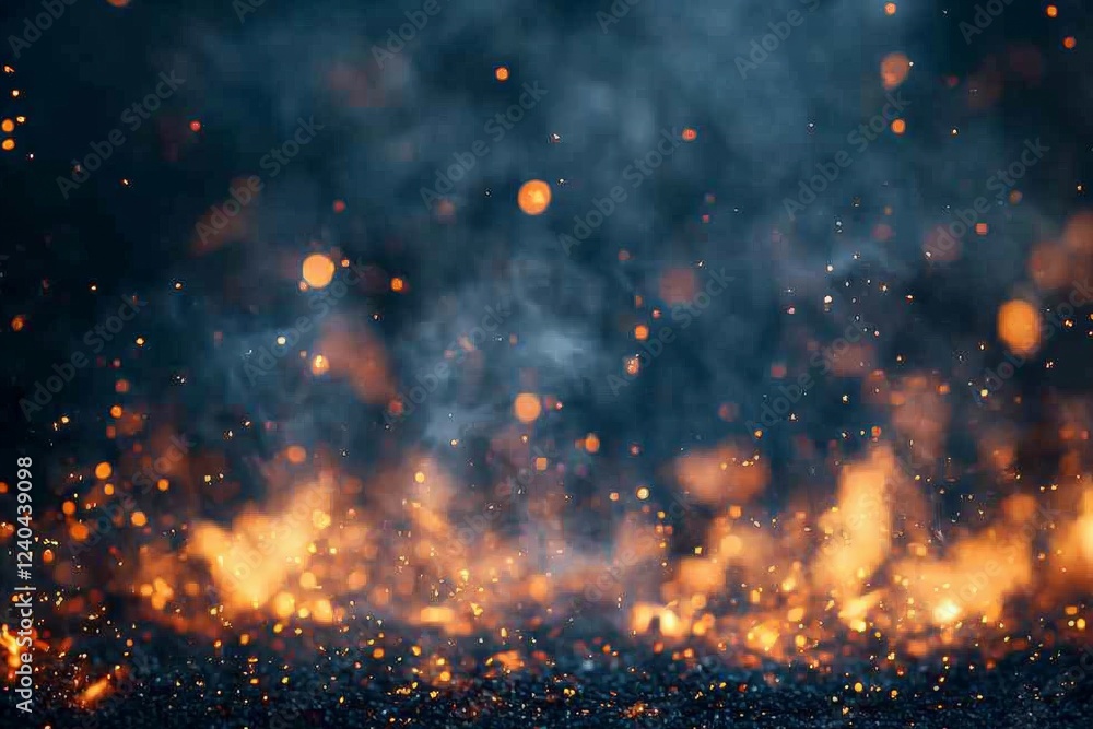 Aufkleber vibrant orange flames and glowing embers creating a mesmerizing display of light and movement during