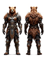 Fototapeta premium Bear Warrior in Fantasy Armor 3d Render