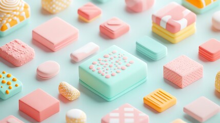 Obraz premium Colorful and Textured Candy Display on Soft Background for Sweet Treat Inspiration and Design Ideas