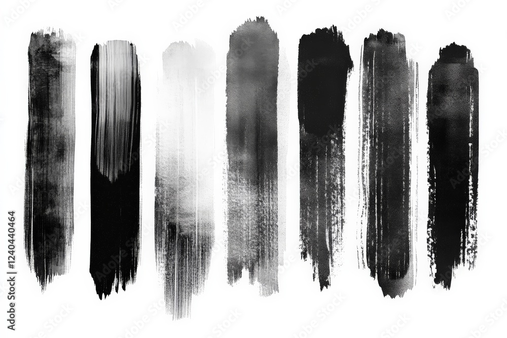 Poster Abstract black and white brush strokes create a dynamic contrast and textures suitable for various artistic projects