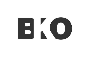 BKO logo design. Initial letter B K O bold font style for tech startups, consulting, corporate branding. Creative company name, headlines typography identity, trendy logotype.