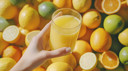 orange juice and fruits