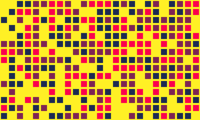 Trendy mosaic-style pattern with structured geometry. A vibrant, colourful grid design ideal for cover art, fabric, or creative posters.