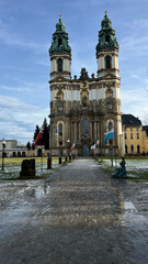 Fototapeta premium Polish Church in Krzeszow. View of the building