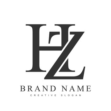 HZ trendy logotype template. Initial letter h and z classic font style. Creative logo for company name or identity.