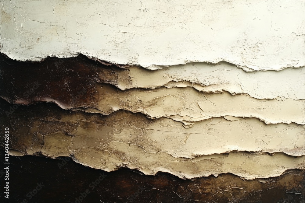 Poster abstract textured artwork depicting layers of neutral tones showcasing depth and dimension in a mini