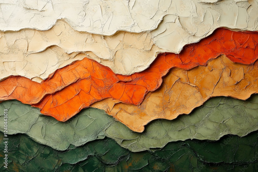 Poster emotional expression through textured layers of earth tones in abstract art created in a studio sett