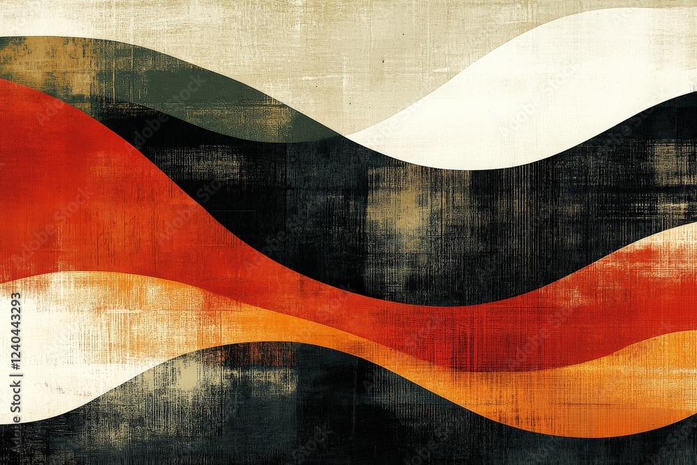 Fototapete abstract waves in warm colors creating a dynamic interplay of shapes and textures for modern decor i