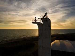 Faro Guardias Viejas o Punta de los Baños en el Ejido, Almeria, Andalucia