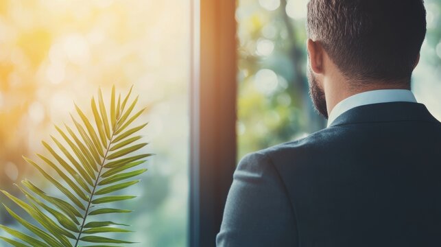 Net Zero Sustainability Businessman giving a presentation on sustainability with charts and graphs, highlighting corporate social responsibility and environmental awareness