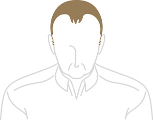 AGA：正面から見た薄毛のミドル男性（俯瞰）