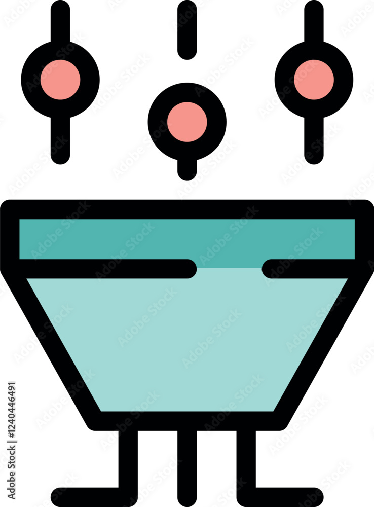 Poster filtering data through a funnel algorithm, processing information for analysis and refinement
