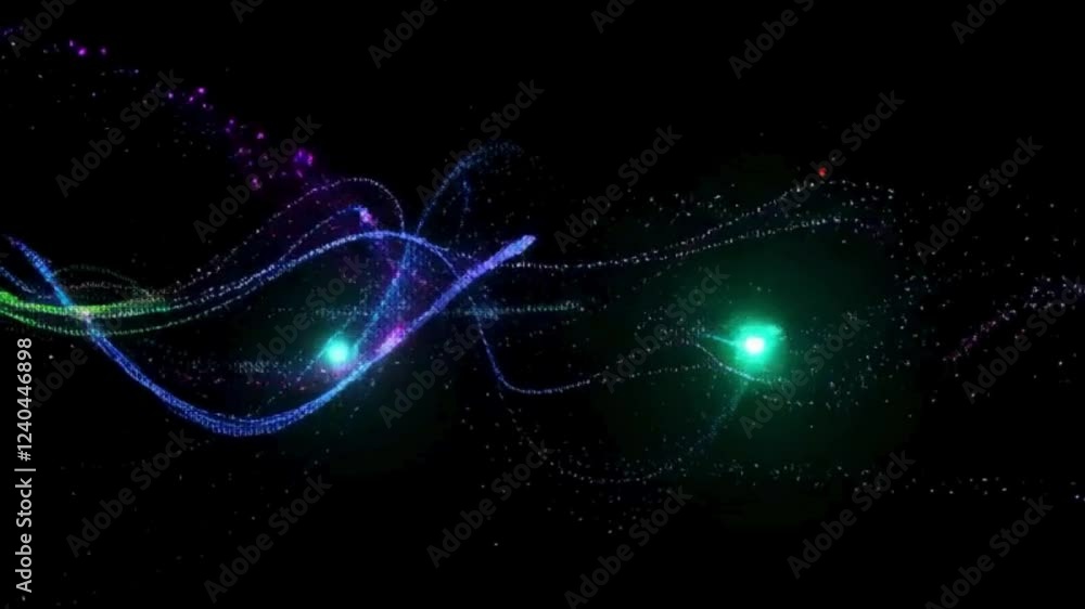 Poster dynamic abstract background glowing particles and vibrant colors evoking digital energy in colorful 