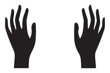 Obraz premium Pair of Simple Hands Silhouette Reaching Upward