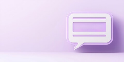 Fototapeta premium mobile payment security platform concept. Speech bubble icon on a soft purple background.