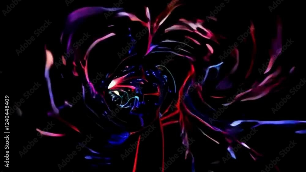 Poster vibrant abstract tunnel with neon lasers and dynamic colors in futuristic display of swirling patter