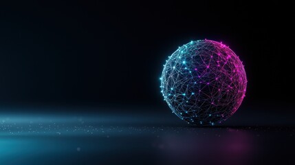 globe minimalist Wireframe colourful Minimalist wireframe globe with colorful nodes and connections, representing data flow and global networks