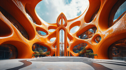  cross in futuristic city center