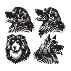 Caucasian Shepherd Dog Vector - Minimalist Caucasian Shepherd Dog Design - Caucasian Shepherd Dog Silhouette.
