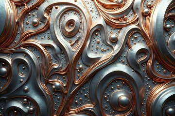 Abstract Metallic Pattern in Dark Colors for Futuristic Design
