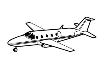 Cessna airplane line art vector illustration1.eps