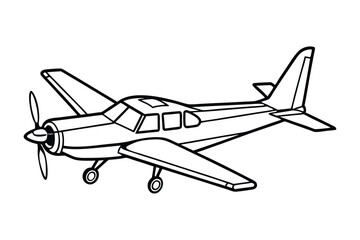 Cessna airplane line art vector illustration3.eps