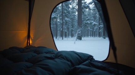 Cozy Escape: Winter Camping in the Forest