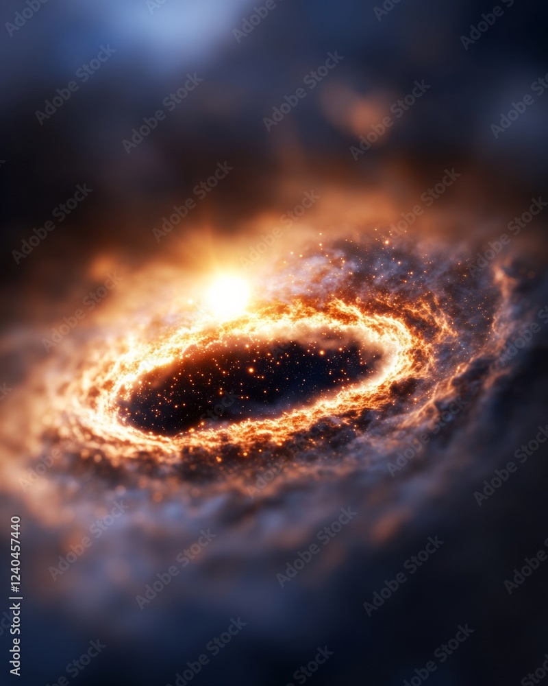 Aufkleber Ethereal Cosmic Visualization Nebula Patterns and Star Clusters in Spiral Galaxy - Astronomical Artwork and Academic Imagery for Modern Science Communication