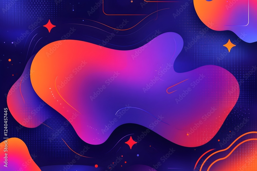 Poster abstract gradient fluid shapes background design