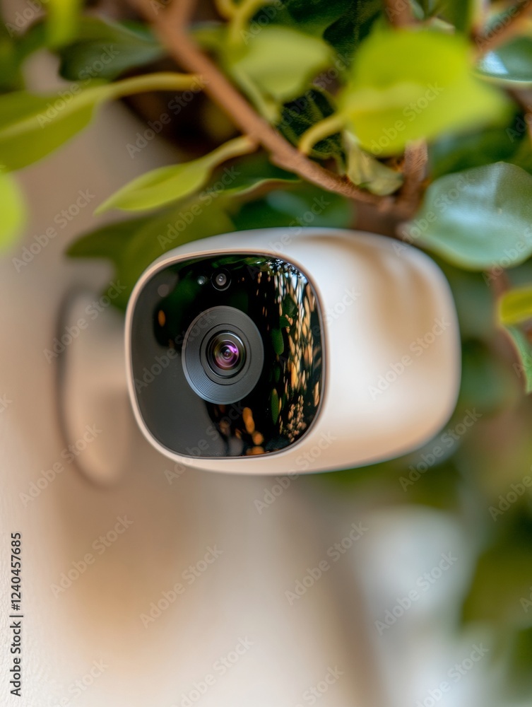 Aufkleber Sleek Environmental Monitoring Camera in Glossy Tech Finish with Smart Wireless Interface for Modern Home Automation and Eco-friendly Security Solutions