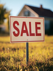 For Sale Sign in Front of Suburban Home