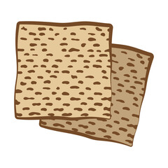 Matzo in clip art style. Isolated vector illustration for Passover design