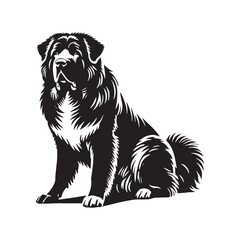 Central Asian Shepherd Dog Vector - Minimalist Central Asian Shepherd Dog Design - Central Asian Shepherd Dog Silhouette.