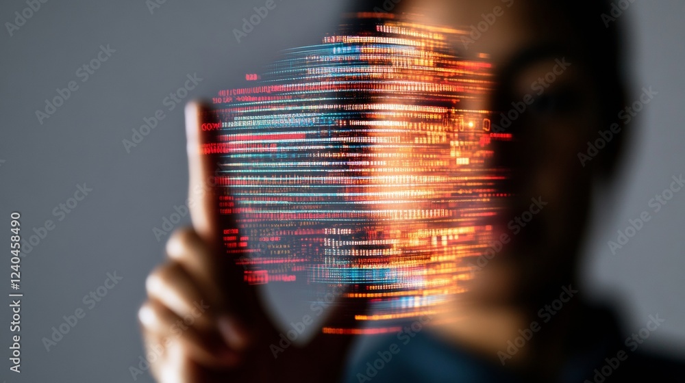 Aufkleber Futuristic Reward Points Interface AI-Driven Data Visualization with Floating Graphics in Finance - Elevating Market Analysis and Tech-Savvy Engagement