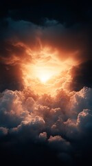 Fototapeta premium Dramatic Cloudscape Visualization Vibrant Digital with Atmospheric Textures for Professional Weather Forecasting and Tech-Driven Climate Solutions