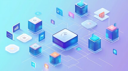 WEB3 concept visualizing decentralized information and blockchain technology