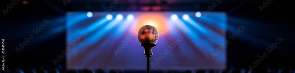 Aufkleber industrial elegance in event spaces sleek metallic audio setup on stage with focused lighting - elev