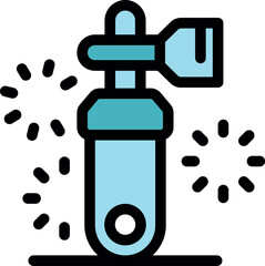 Electronic cigarette smoking producing sparkles icon in filled outline style