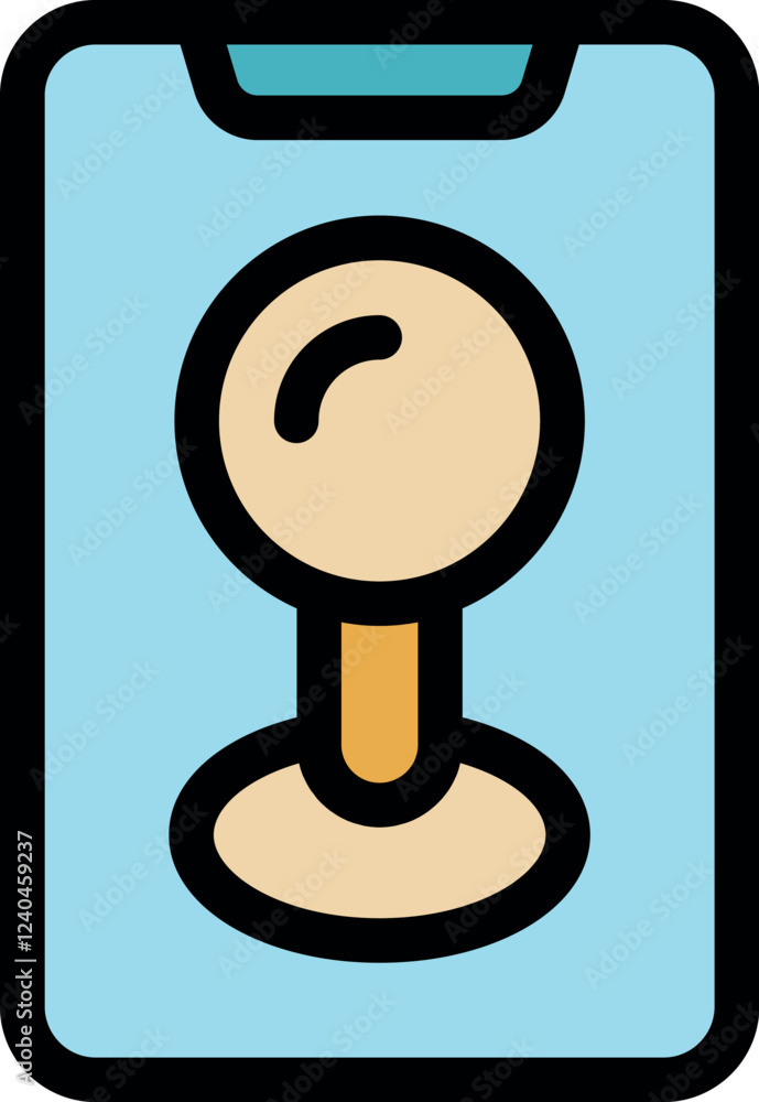 Aufkleber location pin displayed on smartphone screen, symbolizing gps navigation and positioning
